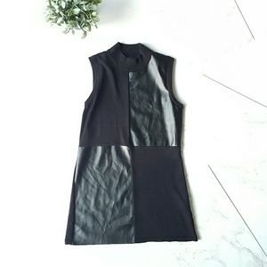 Faux Leather  Black Sweater  Tunic shirt